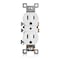 Faith Duplex Straight Blade Receptacle, 5-15R, 15 A, 125V AC, 2 Pole, 3 Wire, Grounded SSRE2-WH-10 - alternate 2